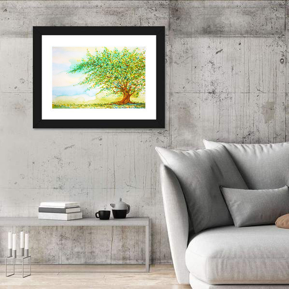 Summer Meadow Watercolor Illustration Wall Art