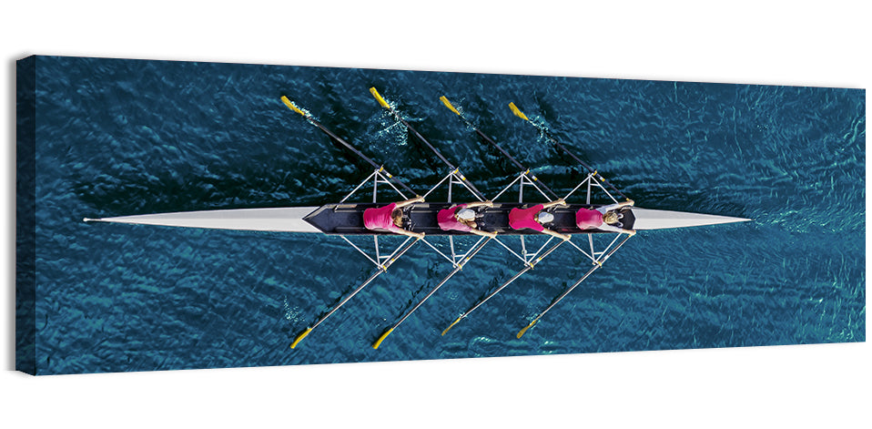 Four Rowers in Pink Shirts Wall Art