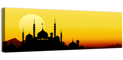 Moon Sighting Mosque Silhouette Wall Art