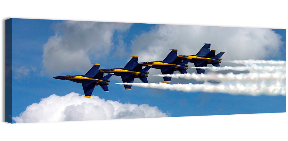 Blue and Gold Fighter Jets Wall Art
