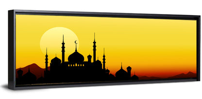 Moon Sighting Mosque Silhouette Wall Art