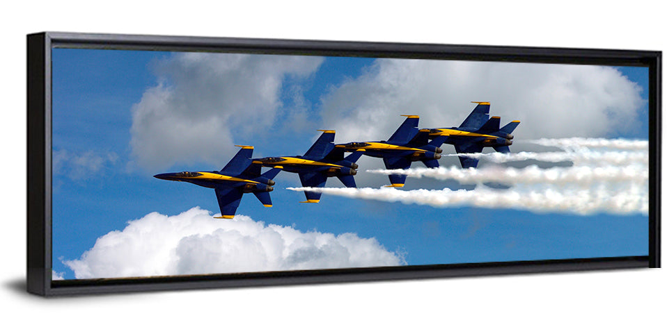 Blue and Gold Fighter Jets Wall Art