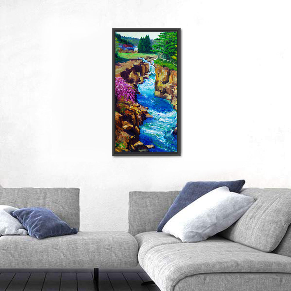 Cascading River Through Rocky Gorge Wall Art