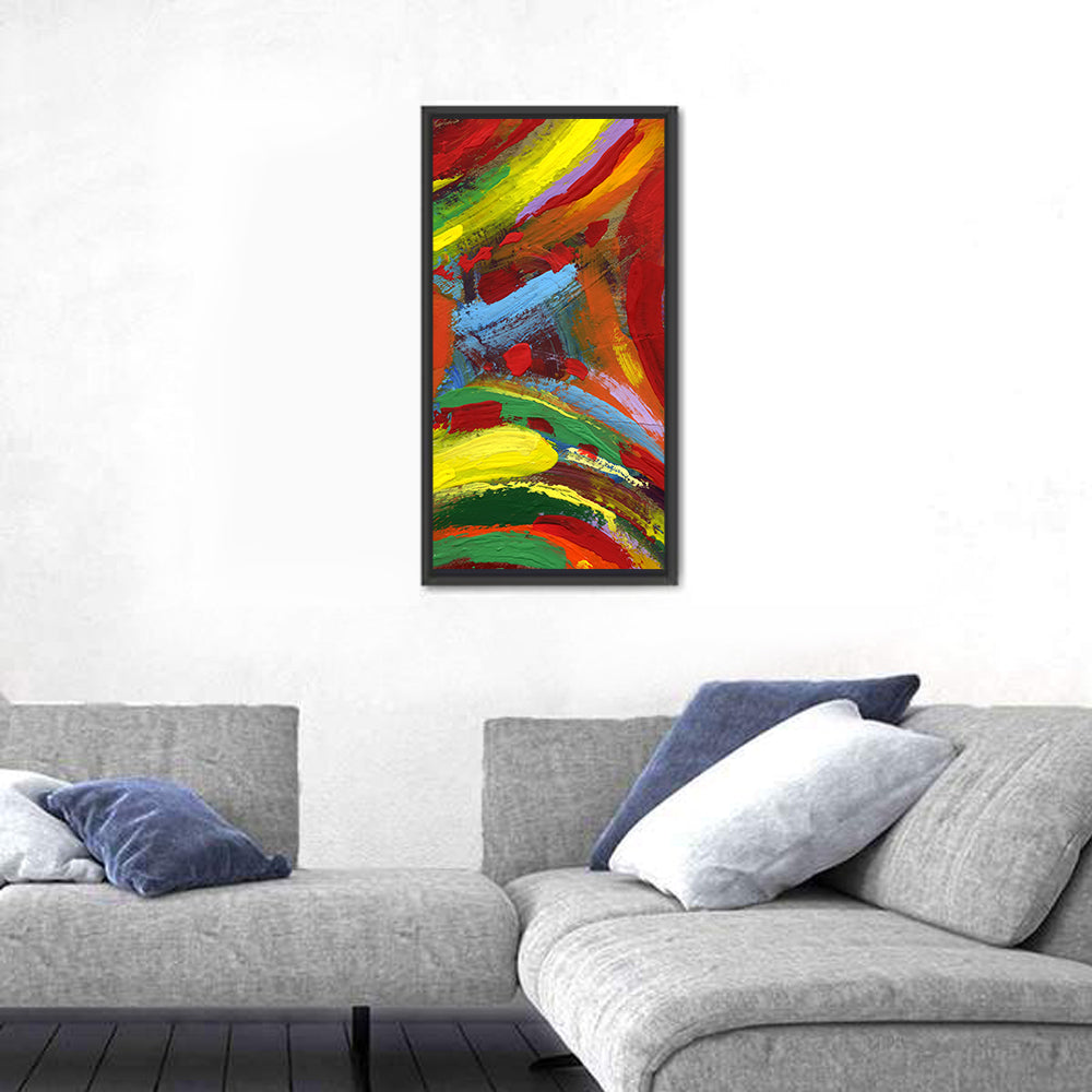 Energetic Acrylic Brushstrokes Wall Art