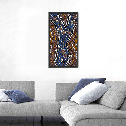 Symmetrical Aboriginal Dot Painting Wall Art