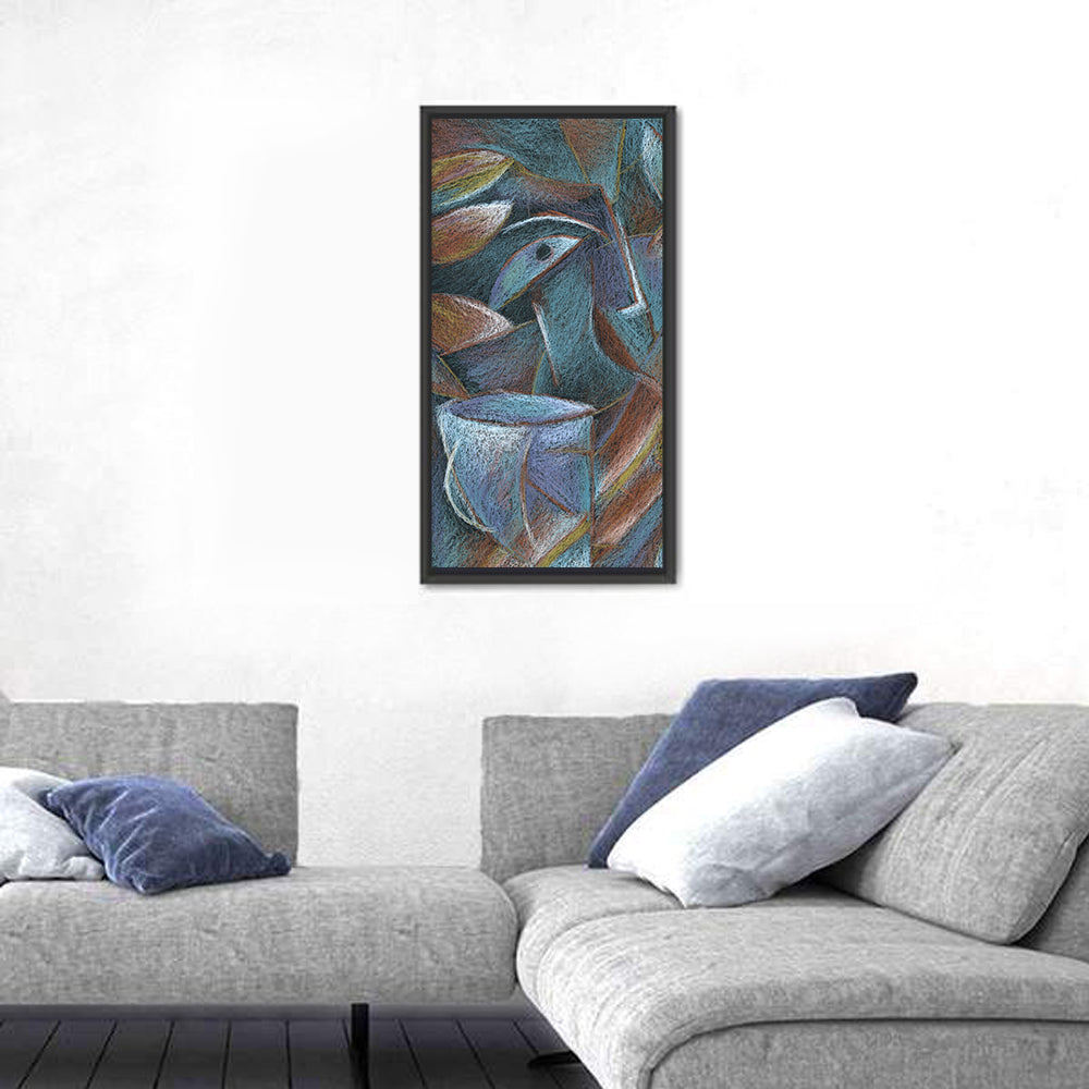 Cubist Pastel Cup and Leaves Wall Art