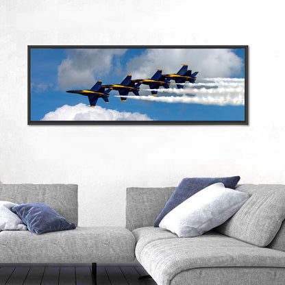 Blue and Gold Fighter Jets Wall Art