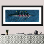 Four Rowers in Pink Shirts Wall Art