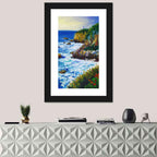 Cliffside Lighthouse Illustration Wall Art