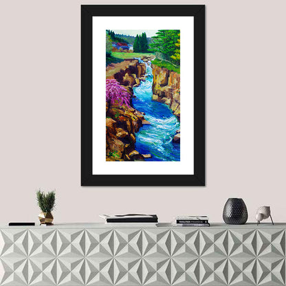 Cascading River Through Rocky Gorge Wall Art