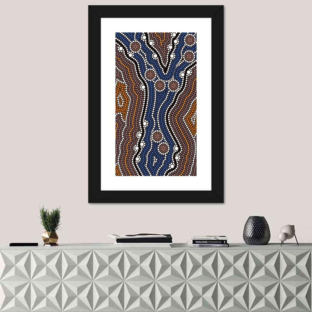 Symmetrical Aboriginal Dot Painting Wall Art