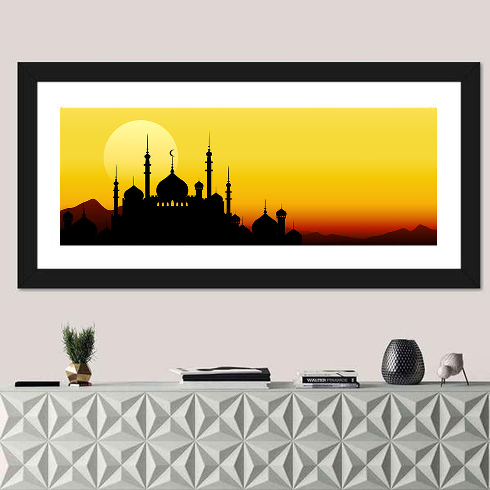 Moon Sighting Mosque Silhouette Wall Art