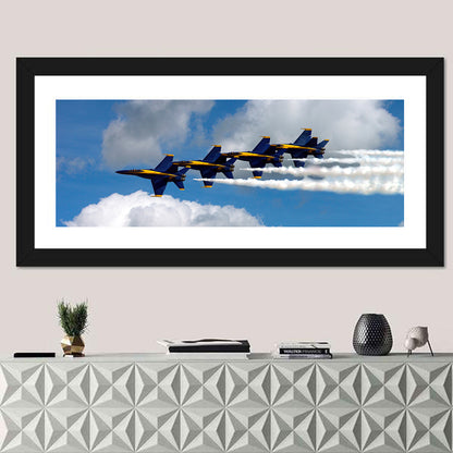 Blue and Gold Fighter Jets Wall Art