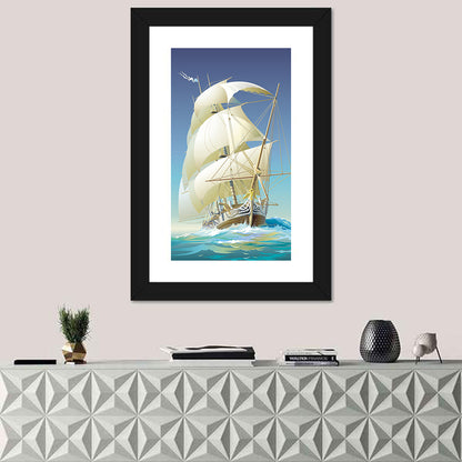 Gilded Figurehead Sailing Ship Wall Art