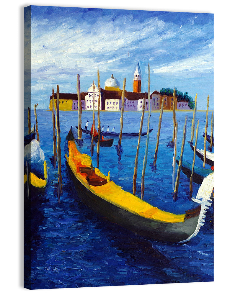 Venice Harbor with Gondolas Wall Art