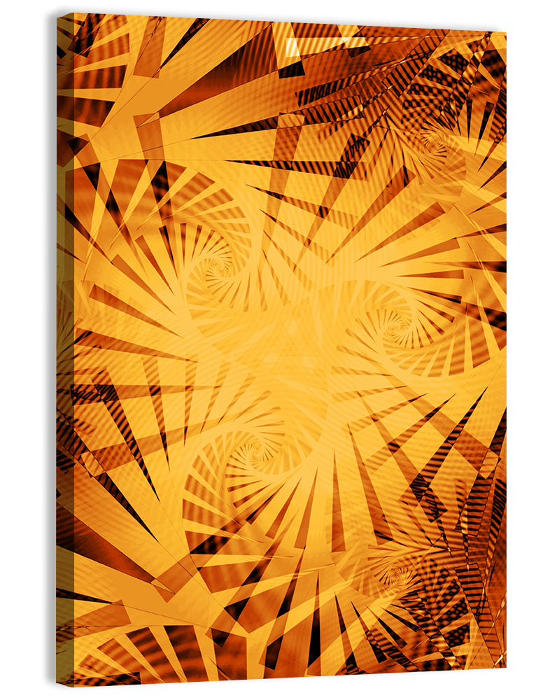 Golden Tiger Stripe Vortex Wall Art