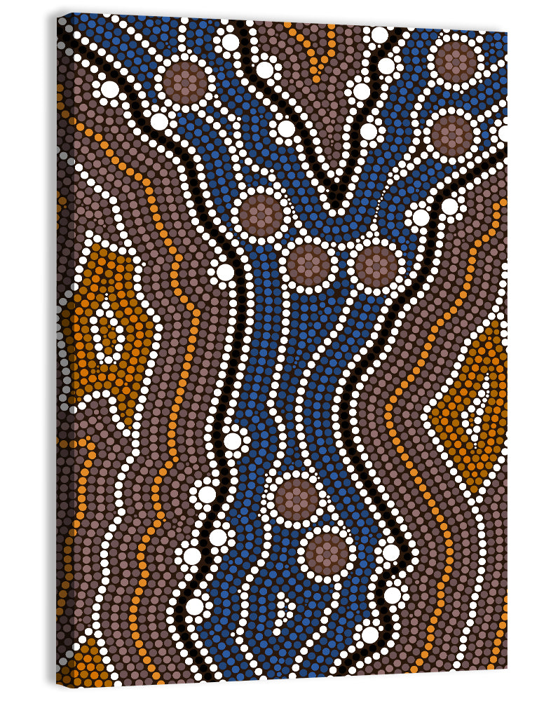 Symmetrical Aboriginal Dot Painting Wall Art
