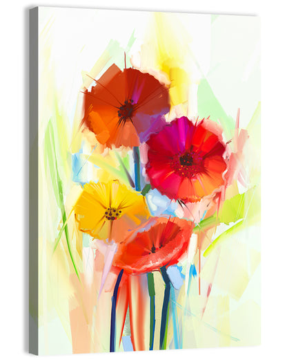 Painterly Gerbera Bouquet Wall Art