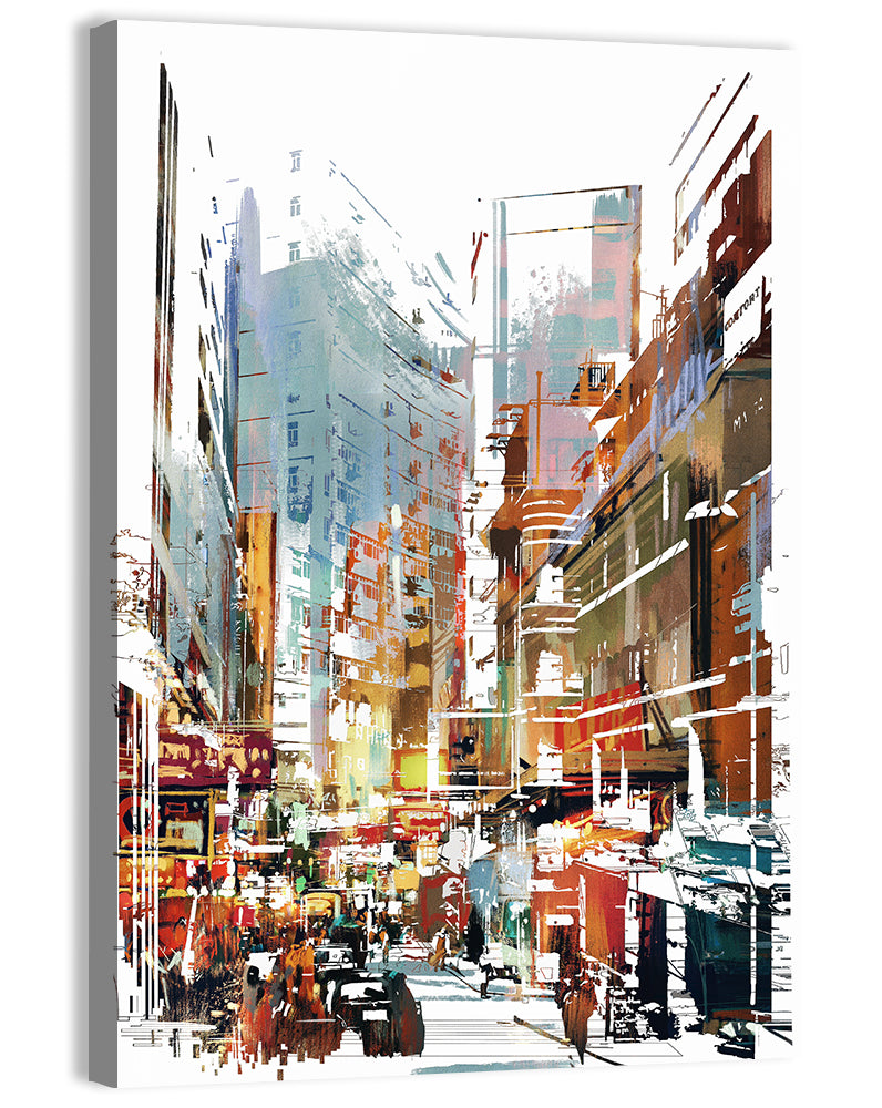 Upward Cityscape Abstract Wall Art