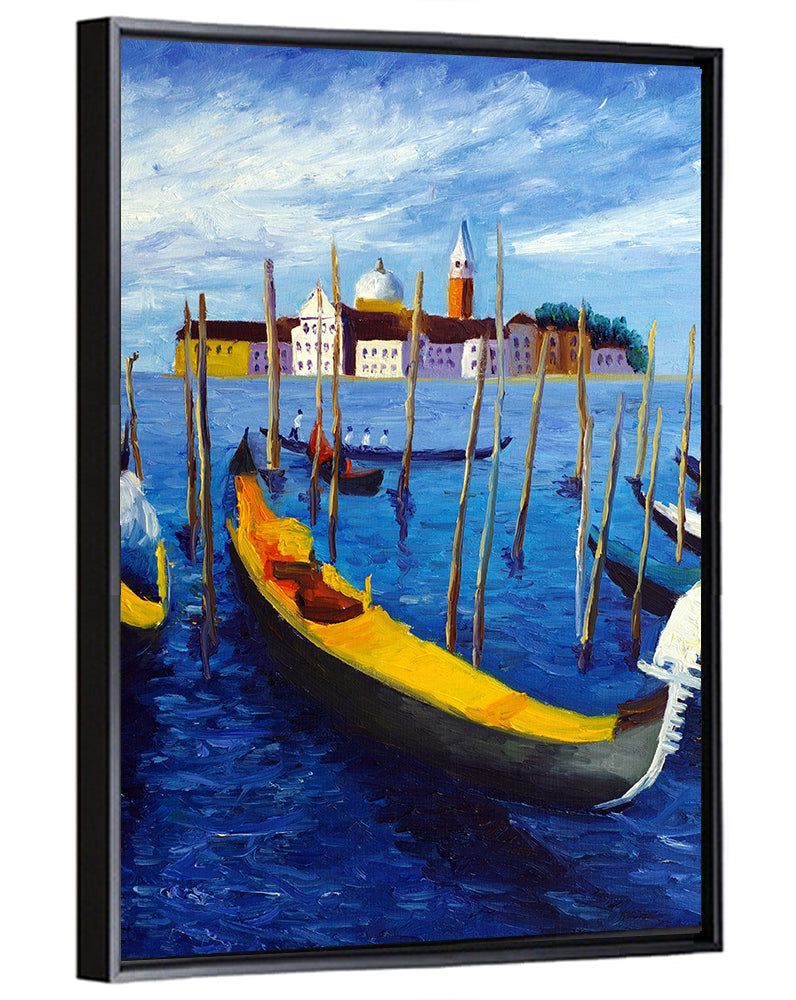 Venice Harbor with Gondolas Wall Art