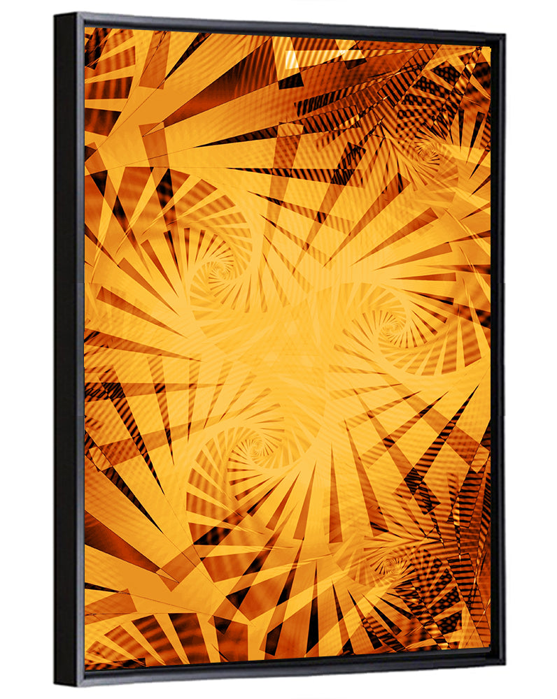 Golden Tiger Stripe Vortex Wall Art