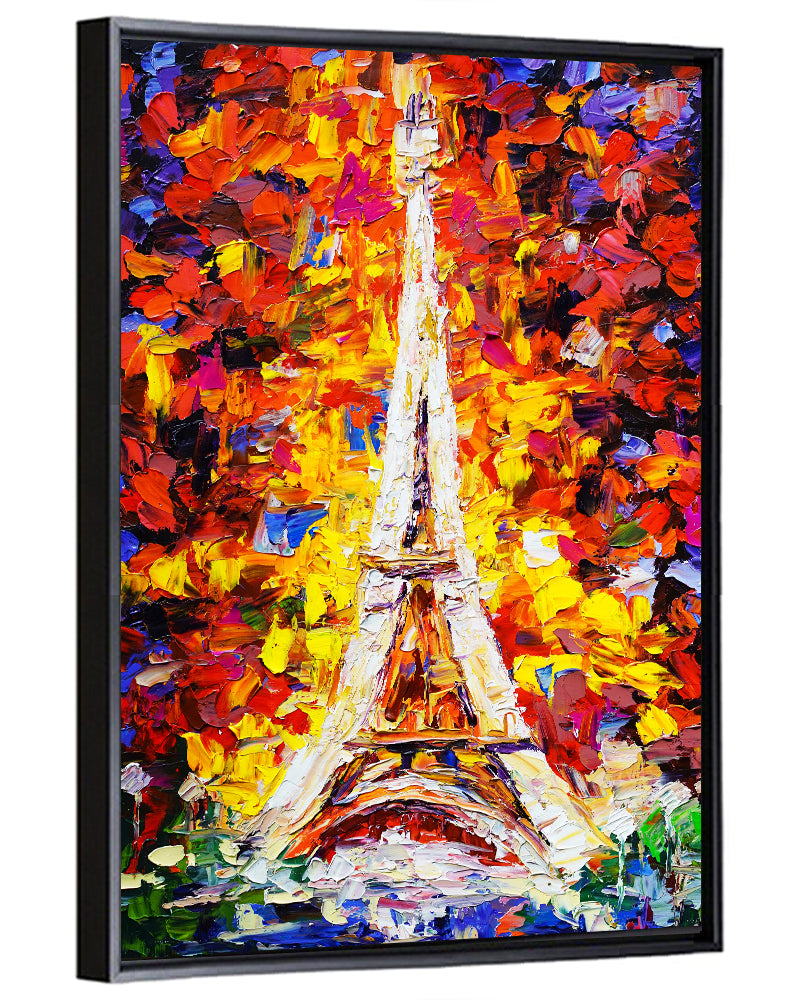 Eiffel Tower Palette Knife Painting Wall Art