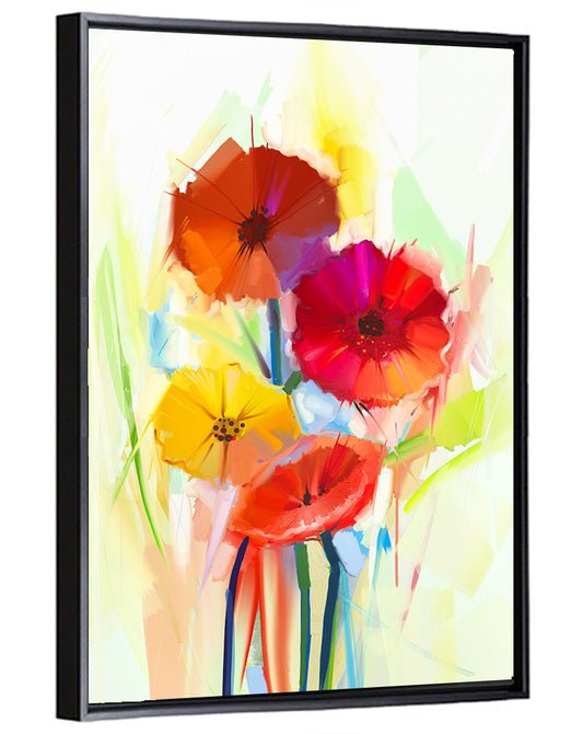 Painterly Gerbera Bouquet Wall Art