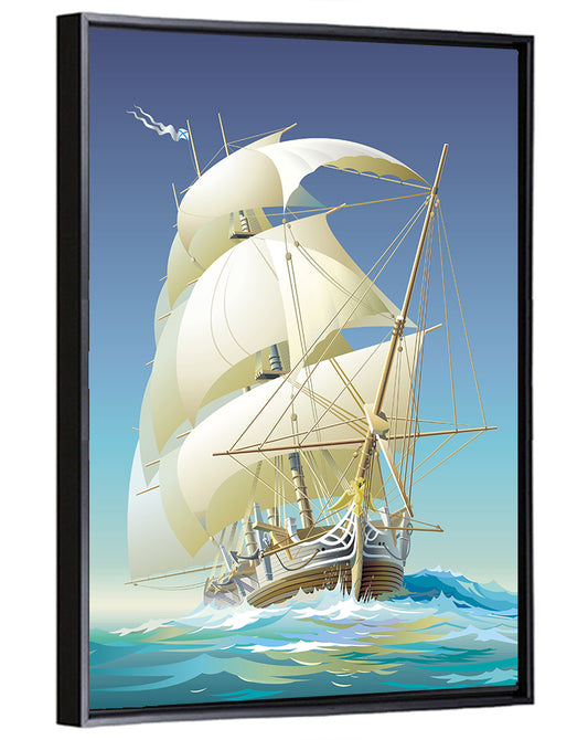 Gilded Figurehead Sailing Ship Wall Art