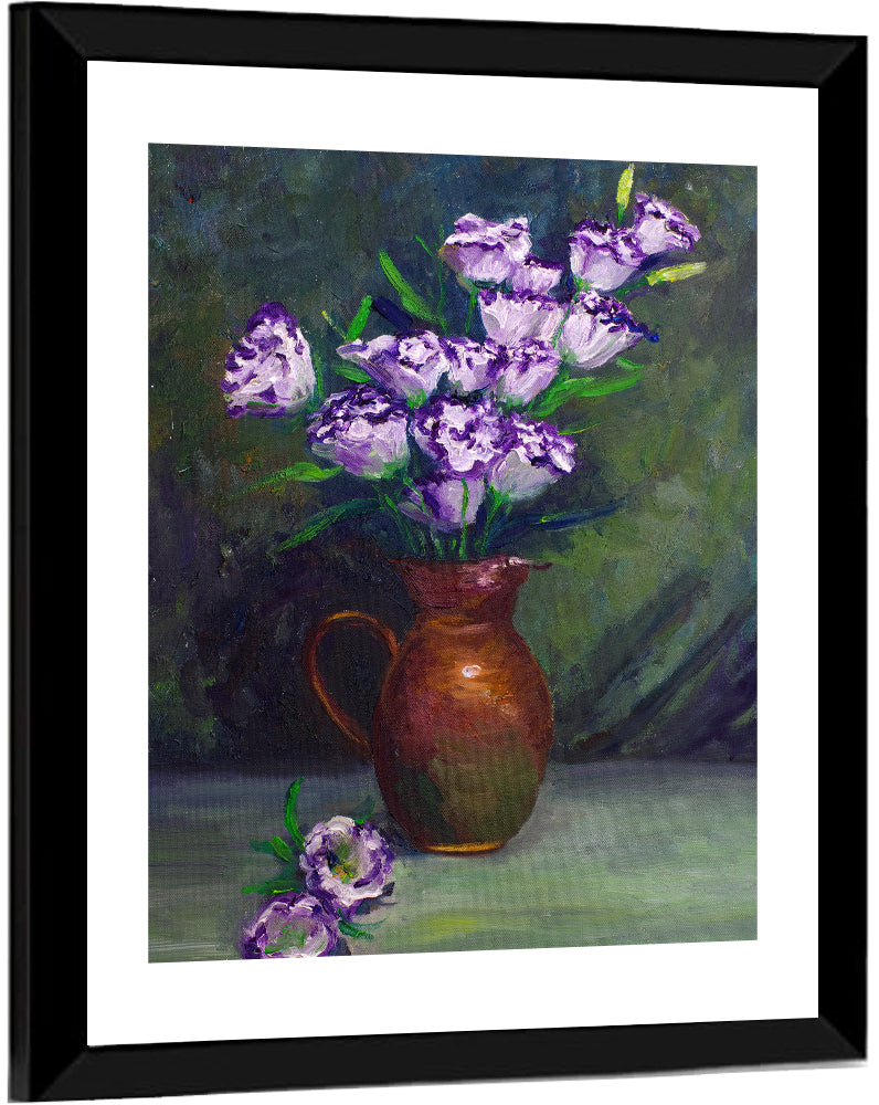 Balloon Flowers in Copper Pitcher Wall Art