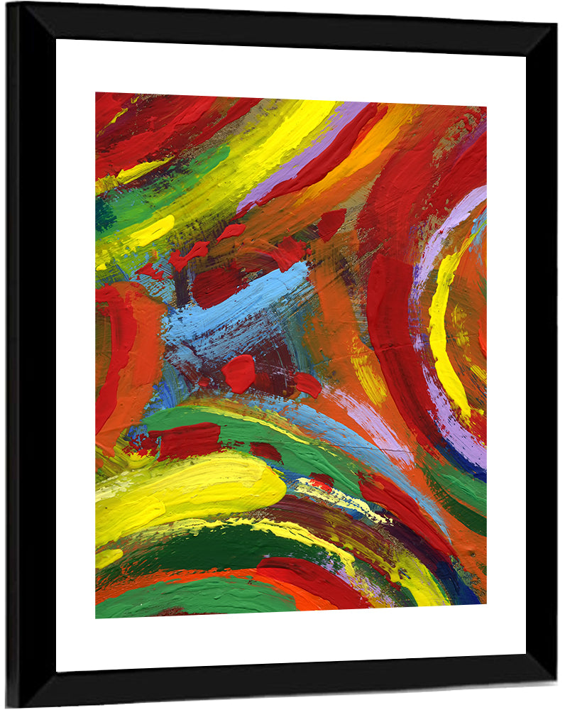 Energetic Acrylic Brushstrokes Wall Art