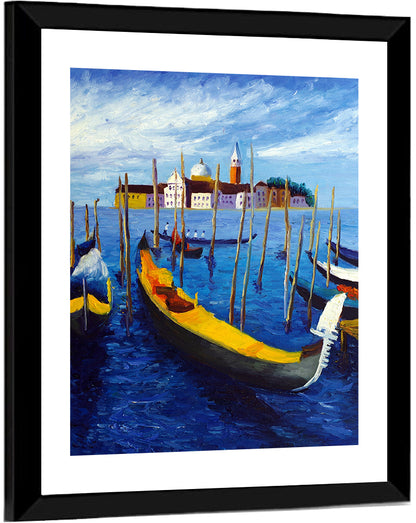 Venice Harbor with Gondolas Wall Art