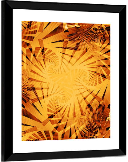 Golden Tiger Stripe Vortex Wall Art