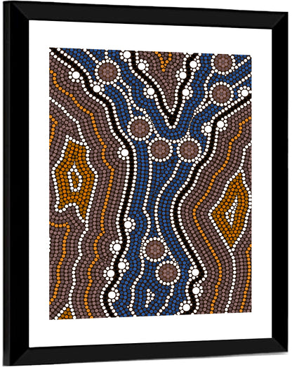 Symmetrical Aboriginal Dot Painting Wall Art
