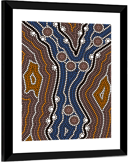 Symmetrical Aboriginal Dot Painting Wall Art