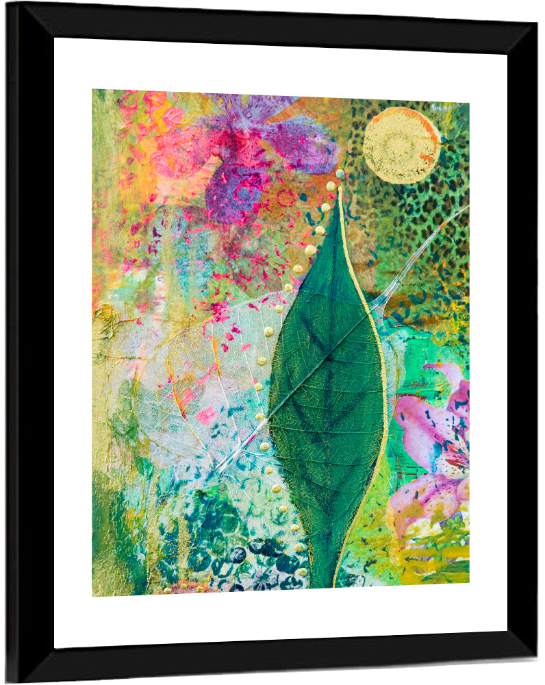 Green Leaf Botanical Collage Wall Art