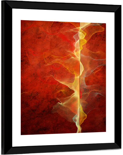 Grunge Red Energy Abstract Wall Art