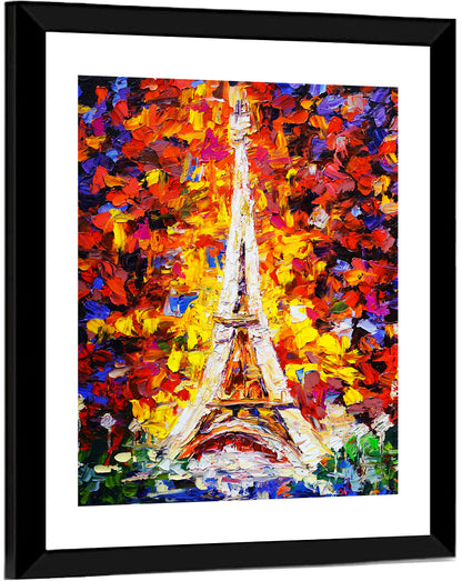 Eiffel Tower Palette Knife Painting Wall Art