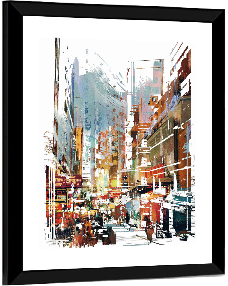 Upward Cityscape Abstract Wall Art