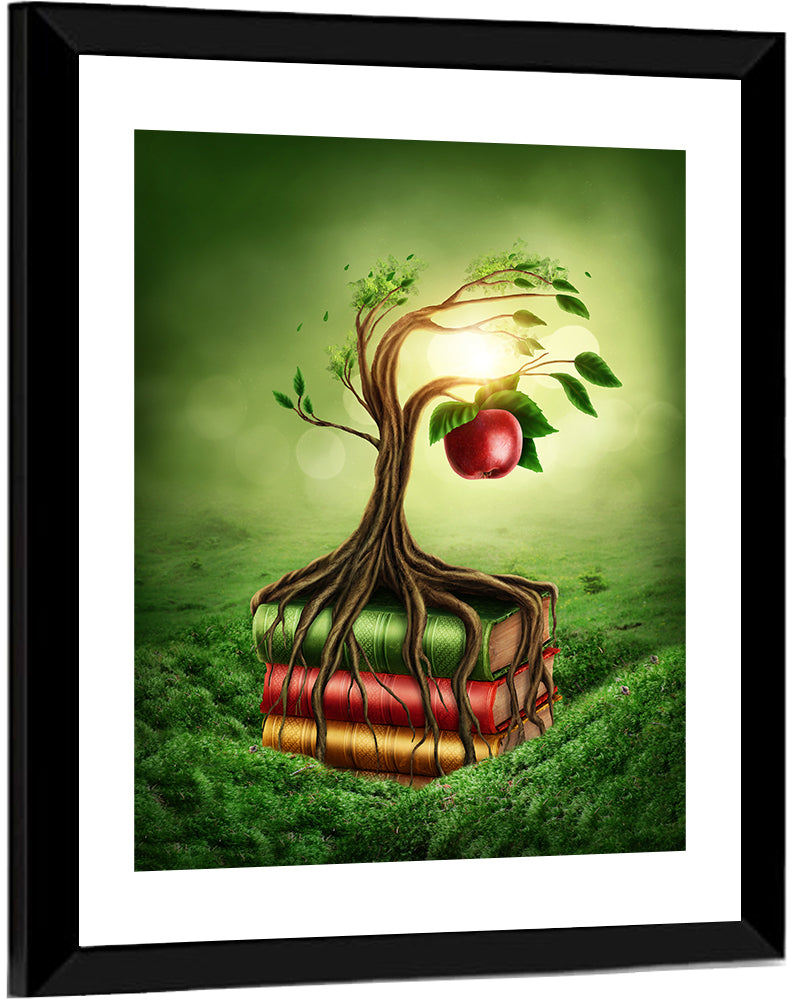 Knowledge Tree with Forbidden Fruit Wall Art