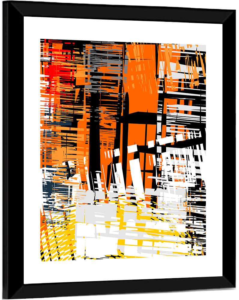Urban Geometric Grunge Abstract Wall Art