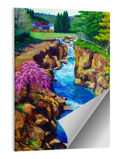Cascading River Through Rocky Gorge Wall Art