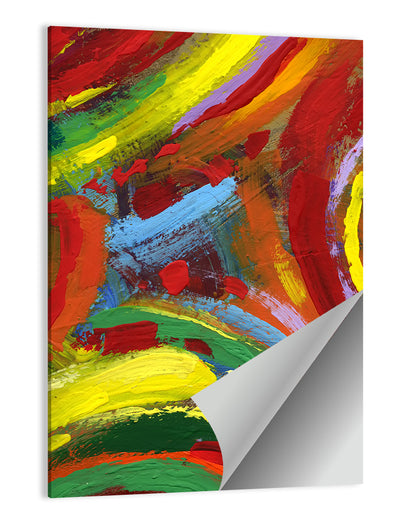 Energetic Acrylic Brushstrokes Wall Art