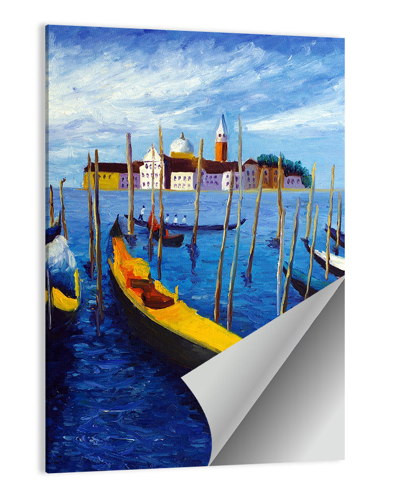 Venice Harbor with Gondolas Wall Art
