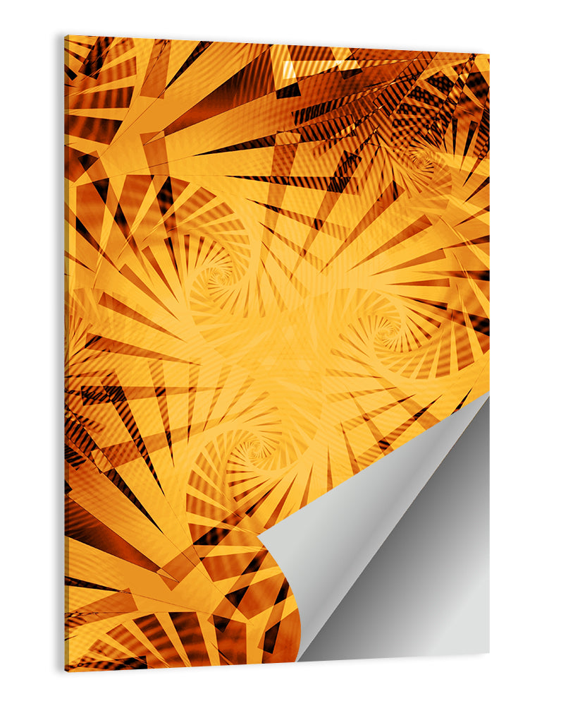 Golden Tiger Stripe Vortex Wall Art