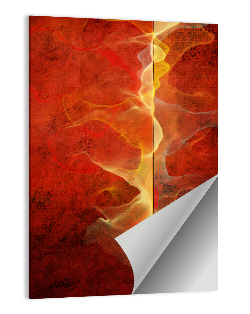 Grunge Red Energy Abstract Wall Art