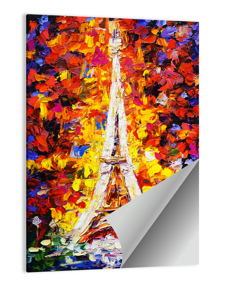 Eiffel Tower Palette Knife Painting Wall Art