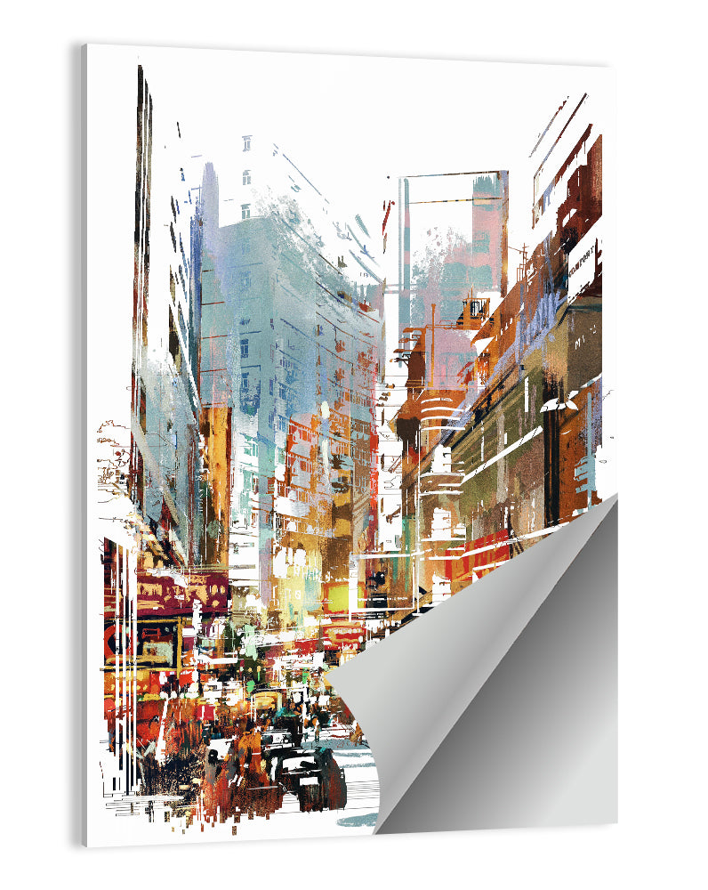 Upward Cityscape Abstract Wall Art