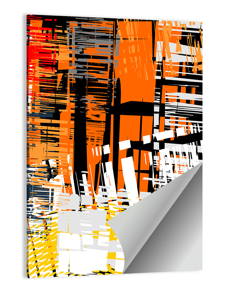 Urban Geometric Grunge Abstract Wall Art