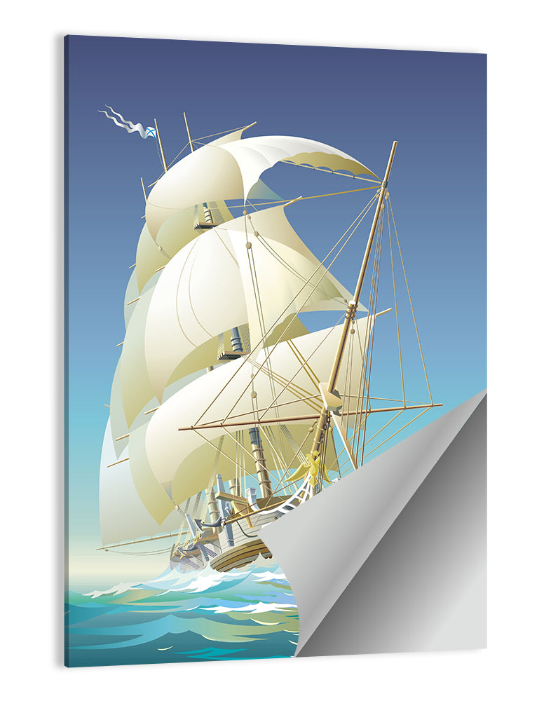 Gilded Figurehead Sailing Ship Wall Art