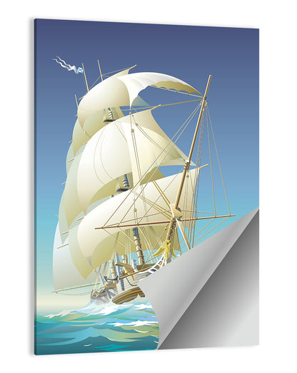 Gilded Figurehead Sailing Ship Wall Art